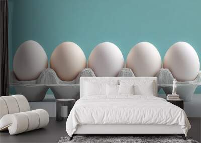 Fresh eggs on the table Wall mural