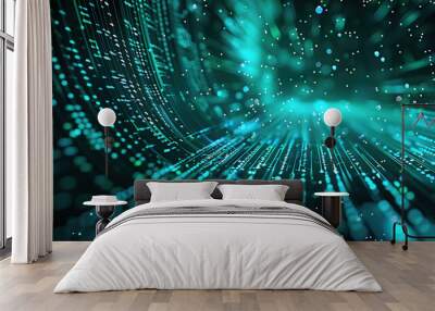 Abstract communication and future technology data flow Wall mural