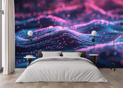 Abstract communication and future technology data flow Wall mural