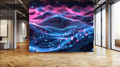 Abstract communication and future technology data flow Wall mural