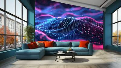 Abstract communication and future technology data flow Wall mural