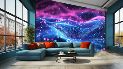 Abstract communication and future technology data flow Wall mural