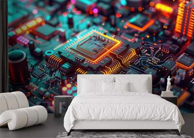 Electronic components, integrated circuit boards, electronic devices Wall mural