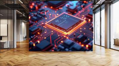 Electronic components, integrated circuit boards, electronic devices Wall mural