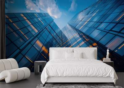 Modern architectural glass facade Wall mural