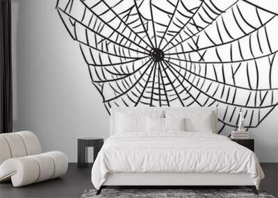 Spider web lines geometric shapes abstract black illustration background corner Wall mural