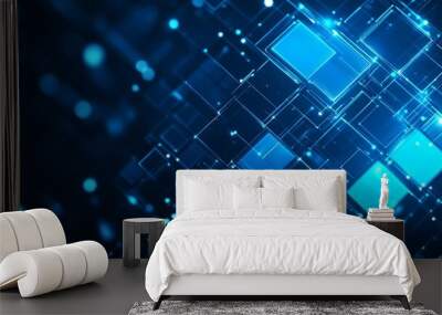 Digital Blue Abstract Wall mural