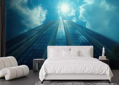 a captivating view of the background with modern commercial high - rise buildings. the buildings hav Wall mural