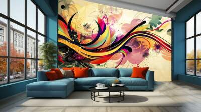 Design on an Interesting Background - a captivating and creative visual. The design stands out beautifully against the engaging and unique background. Wall mural