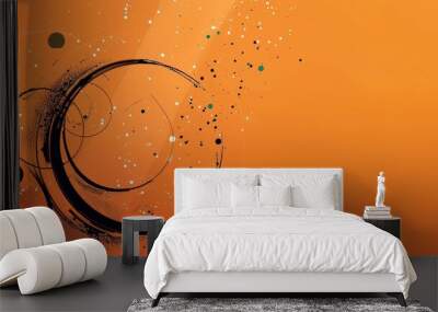 Vibrant Simple Design on Orange Background: A Lively and Appealing Vision. Admire the Energy and Creativity. Wall mural