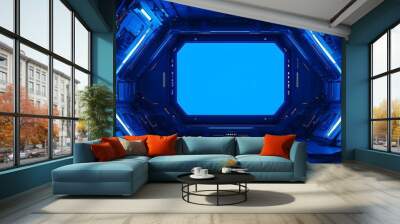 abstract blue tunnel Wall mural