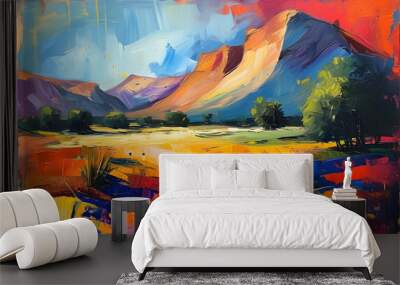 Vibrant Landscape Painting Wall mural