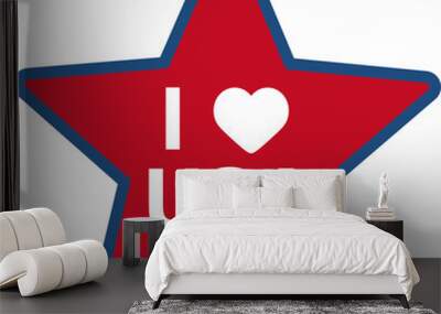 4th Of July Star vector Wall mural