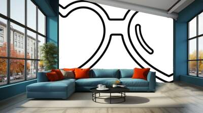 Cute shaped glasses outline vector.
Heart shaped sunglasses outline svg. Wall mural