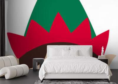 Isolated cute Christmas elf head flat vector
Cute  Christmas elf face illustration Wall mural