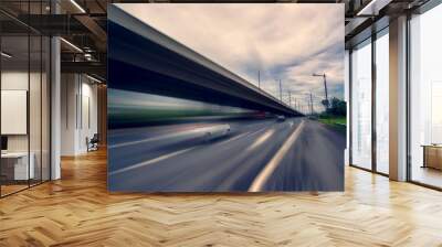 concrete road curve of viaduct in shanghai china outdoor Wall mural