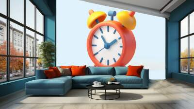 alarm clock isolated on white Wall mural