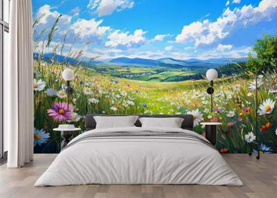 meadow with flowers Wall mural