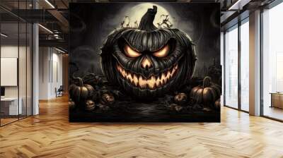 halloween background with pumpkin Wall mural