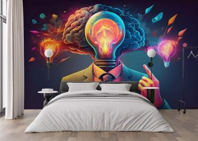 light bulb idea Wall mural