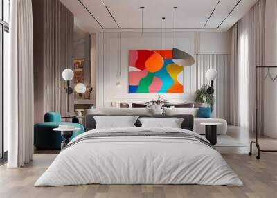 Abstract art background with modern electric light display. Wall mural