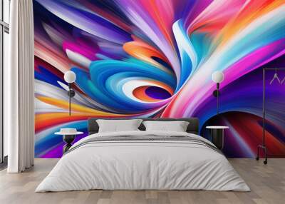 Artistic background with colorf ul swirl, abstract and dynamic. Wall mural