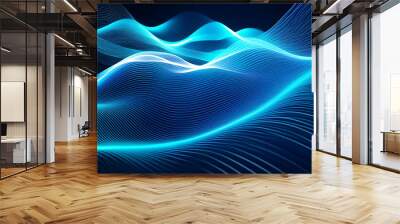 Artistic wave of light in tech realm Wall mural