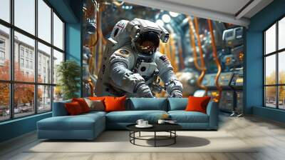 astronaut in action Wall mural