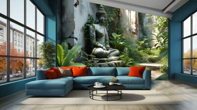 buddha statue in the garden Wall mural