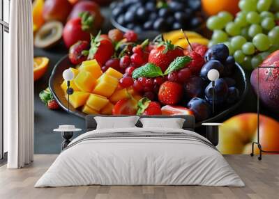 Delicious Fruit Fest, Healthy Nutrition at Hand. Wall mural