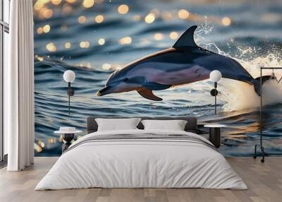 dolphin jumping out of water Wall mural