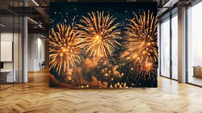 fireworks over the river Wall mural