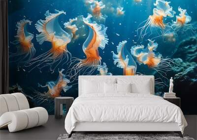 fish swimming in the aquarium Wall mural