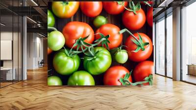 Freshly grown tomato with vibrant colors and full of vitality. Wall mural