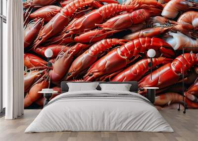 shrimps on ice Wall mural