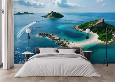 Stunning views of island and sea, explore natural beauty Wall mural