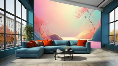 sunrise in the forest Wall mural