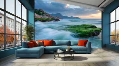 tropical island in the ocean Wall mural