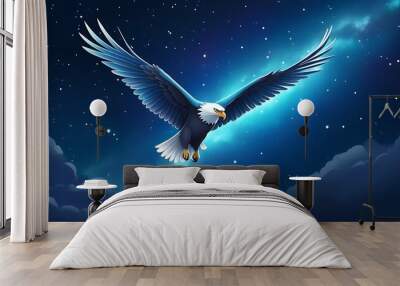 Wild animals and mascots soaring in the starry sky with dazzling moments Wall mural