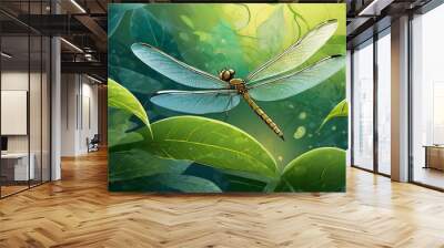 a flying dragonfly Wall mural