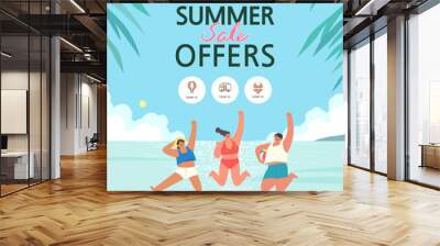 summer shopping event illustration. Banner
 Wall mural