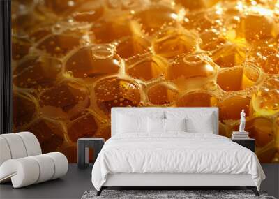 Golden Delight: Close-Up of Honey Texture Wall mural