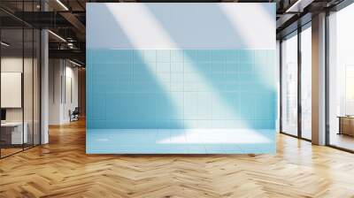 Minimalistic Pastel Blue Tile Texture Wall mural