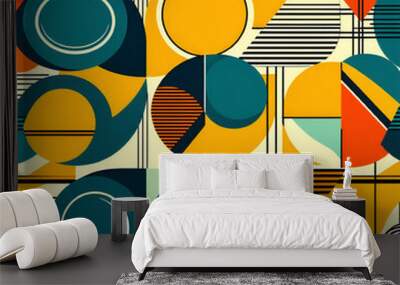 seamless pattern with circles Wall mural