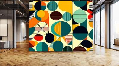 seamless pattern with circles Wall mural