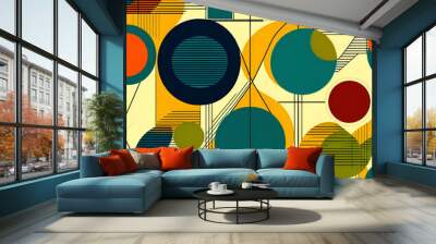 seamless pattern with circles Wall mural