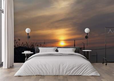 sunset in the sky Wall mural