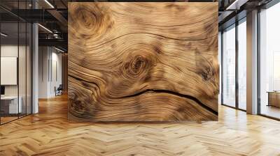 A closeup of the surface texture of oak wood, showcasing its natural grain and beauty Wall mural