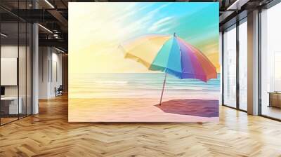 sun umbrella on the beach Wall mural