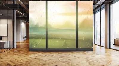 sunset in the window made by midjourney Wall mural